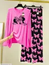 2pcs women stiched plain night suit.
